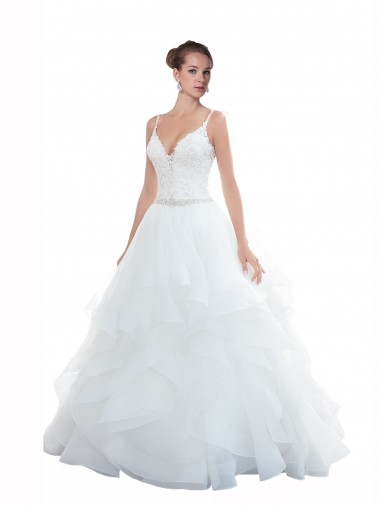 Migliori Bianco Abito da ballo Sottili Innamorato Tulle Spiaggia Abiti da sposa
